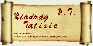 Miodrag Tatišić vizit kartica